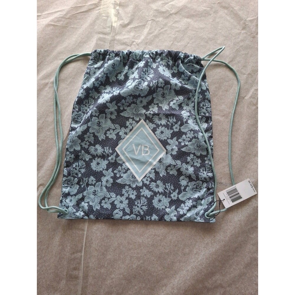 NWT VERA BRADLEY Rain Garden Gray Reactive Drawstring Backpack